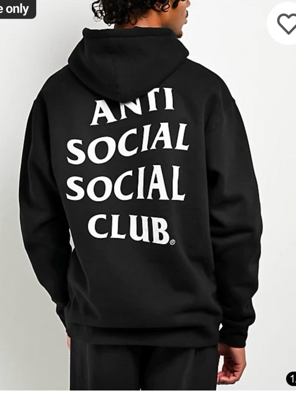 Anti Social Social Club Black Hoodie with White Back Logo